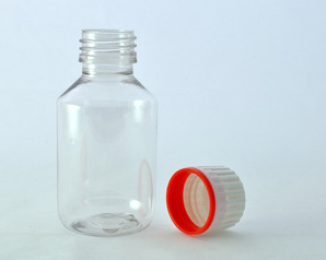 100ml clear PET round bottle & tamper evident cap