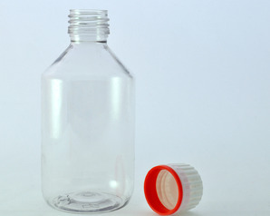 250ml clear PET round bottle & tamper evident cap
