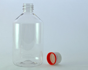 500ml clear PET round bottle & tamper evident cap